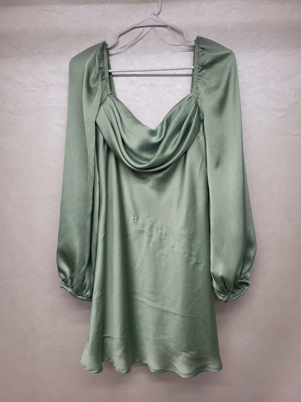 Hello Molly Lava Satin Dress in Sage